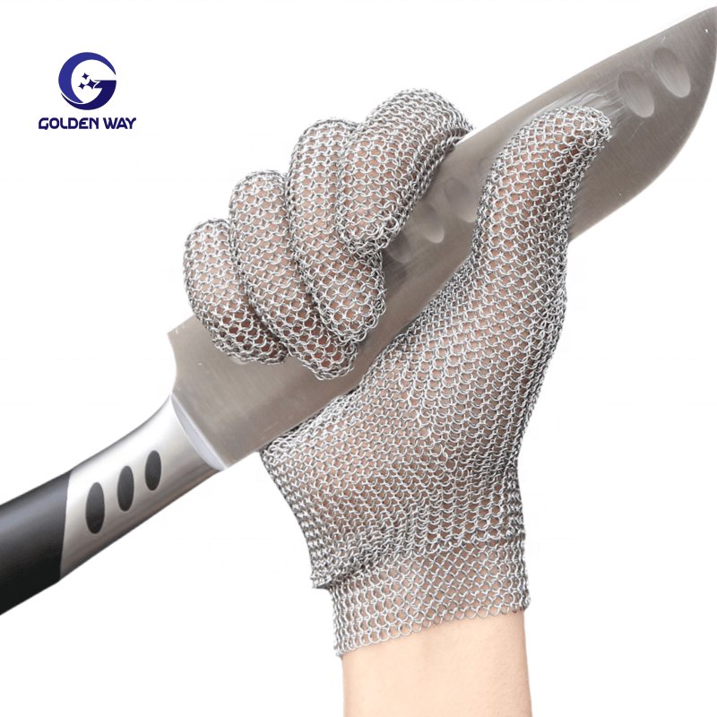Leading Technology Cut Resistant Stainless Steel Wire Chain Mesh Ring Gloves For Slaughterhouse