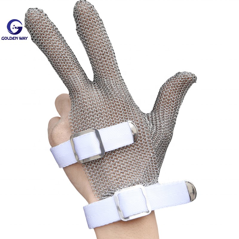 Leading Technology Cut Resistant Stainless Steel Wire Chain Mesh Ring Gloves For Slaughterhouse
