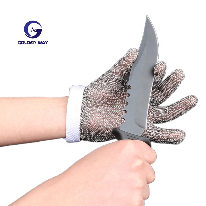 Leading Technology Cut Resistant Stainless Steel Wire Chain Mesh Ring Gloves For Slaughterhouse