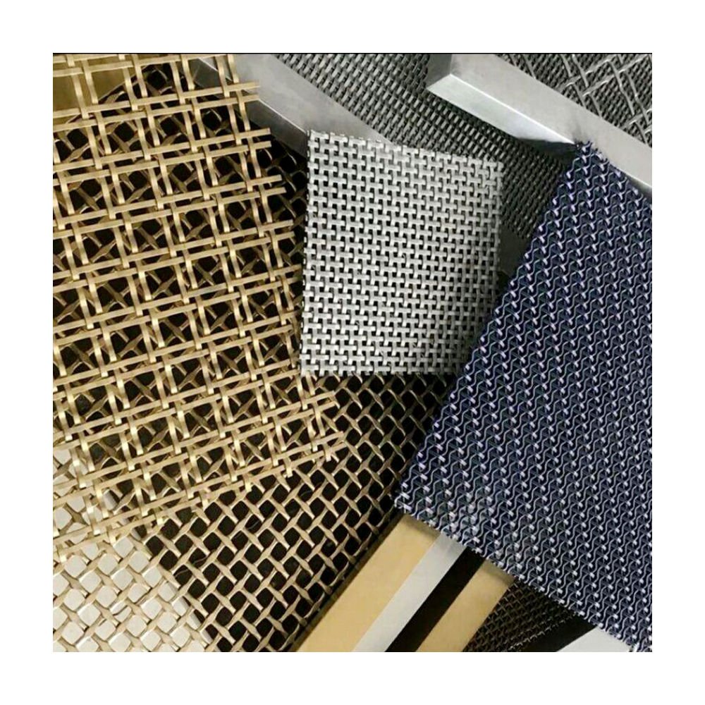 2024 New Decorative Aluminum Cladding Metal Facade Panel Brass Decorative Wire Mesh For Cabinet Doors