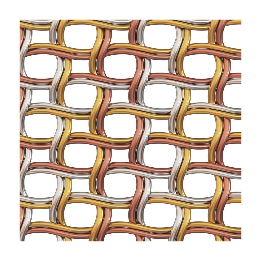 2024 New Decorative Aluminum Cladding Metal Facade Panel Brass Decorative Wire Mesh For Cabinet Doors