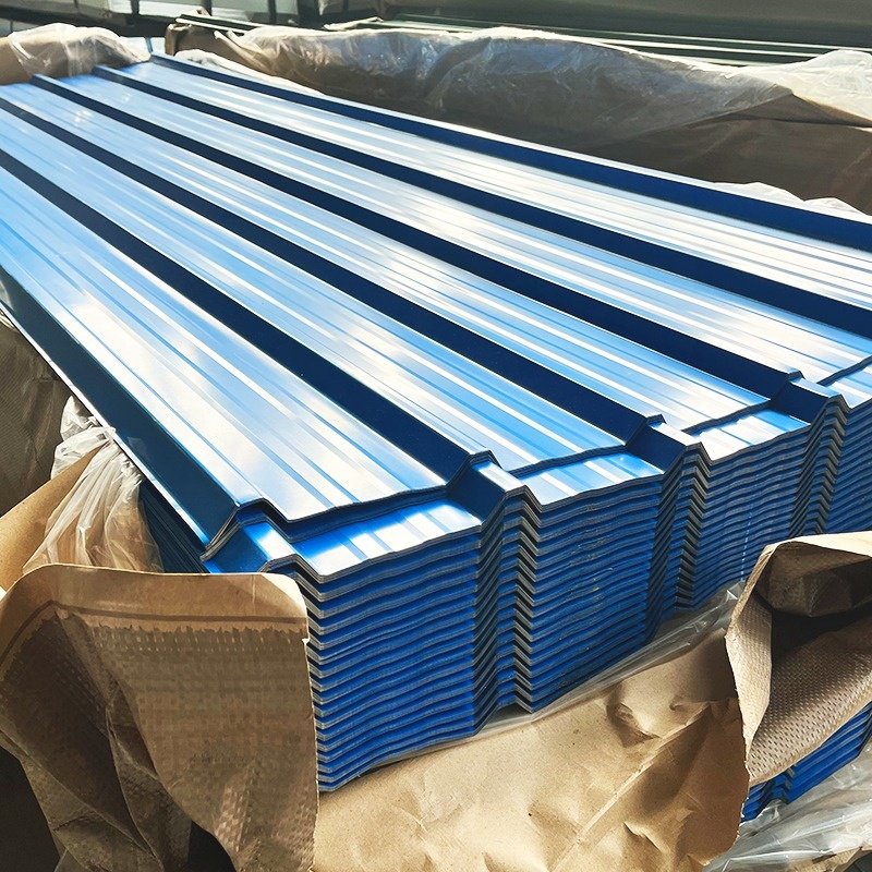Dx52D SGCC 800mm 22 26 28 Gauge Galvalume Roofing Tiles Corrugated Prepainted Metal Plate Gray Color Roofing Sheets