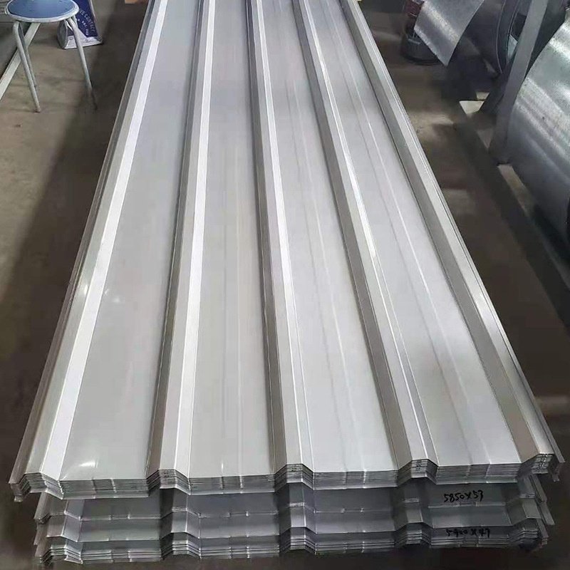 Dx52D SGCC 800mm 22 26 28 Gauge Galvalume Roofing Tiles Corrugated Prepainted Metal Plate Gray Color Roofing Sheets