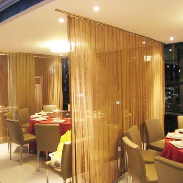 Stainless steel metal screen partition decorative mesh curtain for hotel restaurant