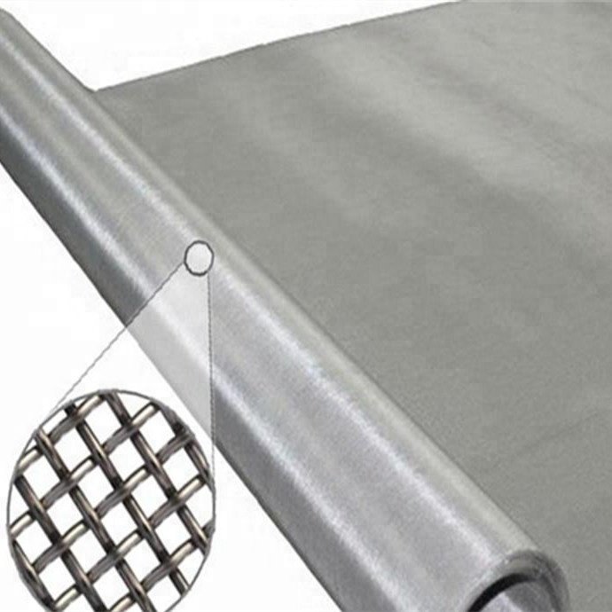 100 150 200 Micron Ultra Fine Silver Twill Woven Stainless Steel Wire Mesh