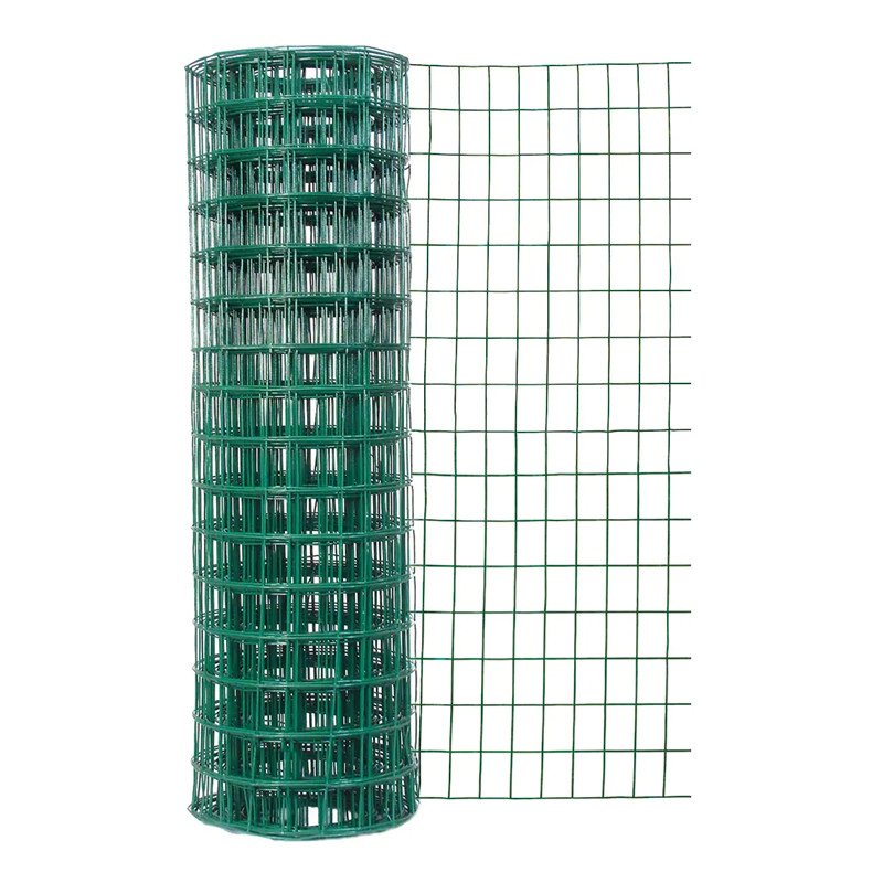 Low price 6 gauge screen fence 4x4 green pvc coated welded wire mesh