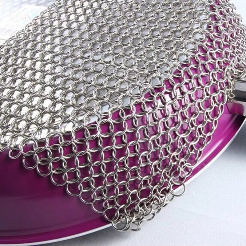 Hot sale round stainless steel cast iron cleaner chainmail