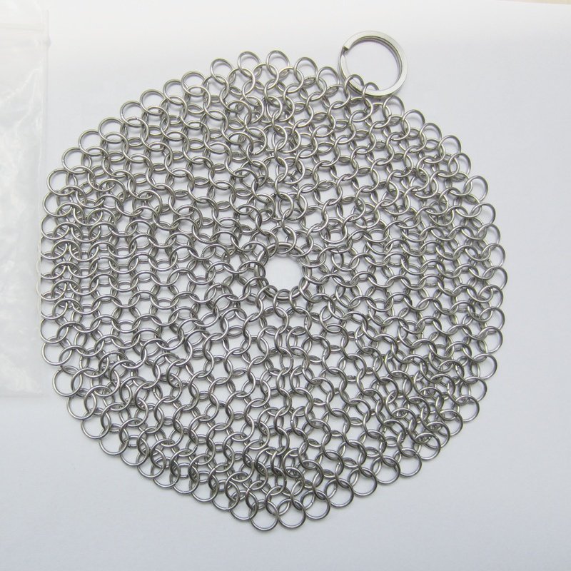 Hot sale round stainless steel cast iron cleaner chainmail