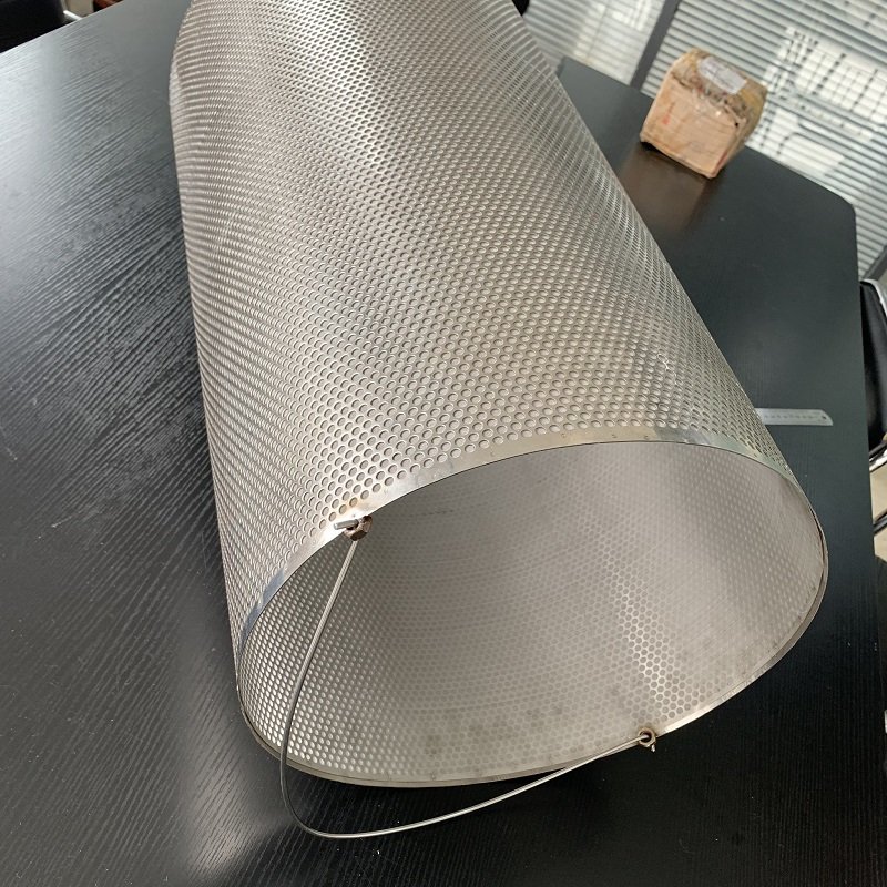 Customized 304 Stainless Steel Wire Cloth Cylindrical 20 cm Diameter Filter Basket for Beer Woven Technique