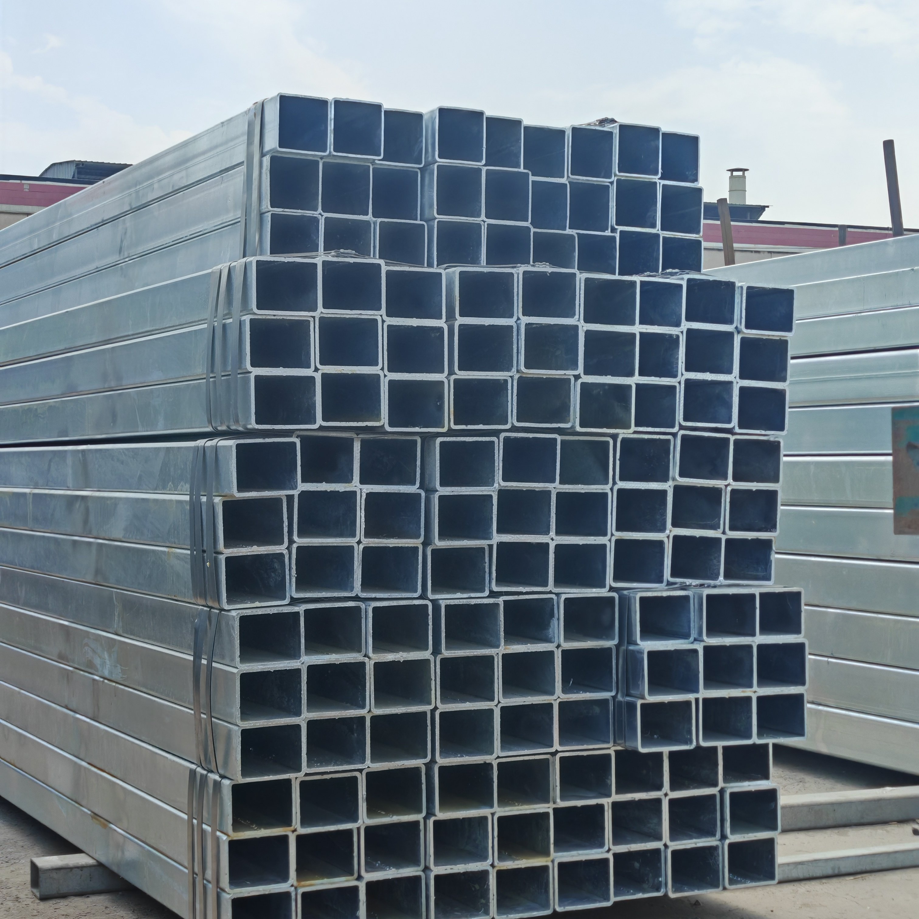 ASTM BS DIN Hot Dipped Galvanized Metal Steel Square round Pipe tube