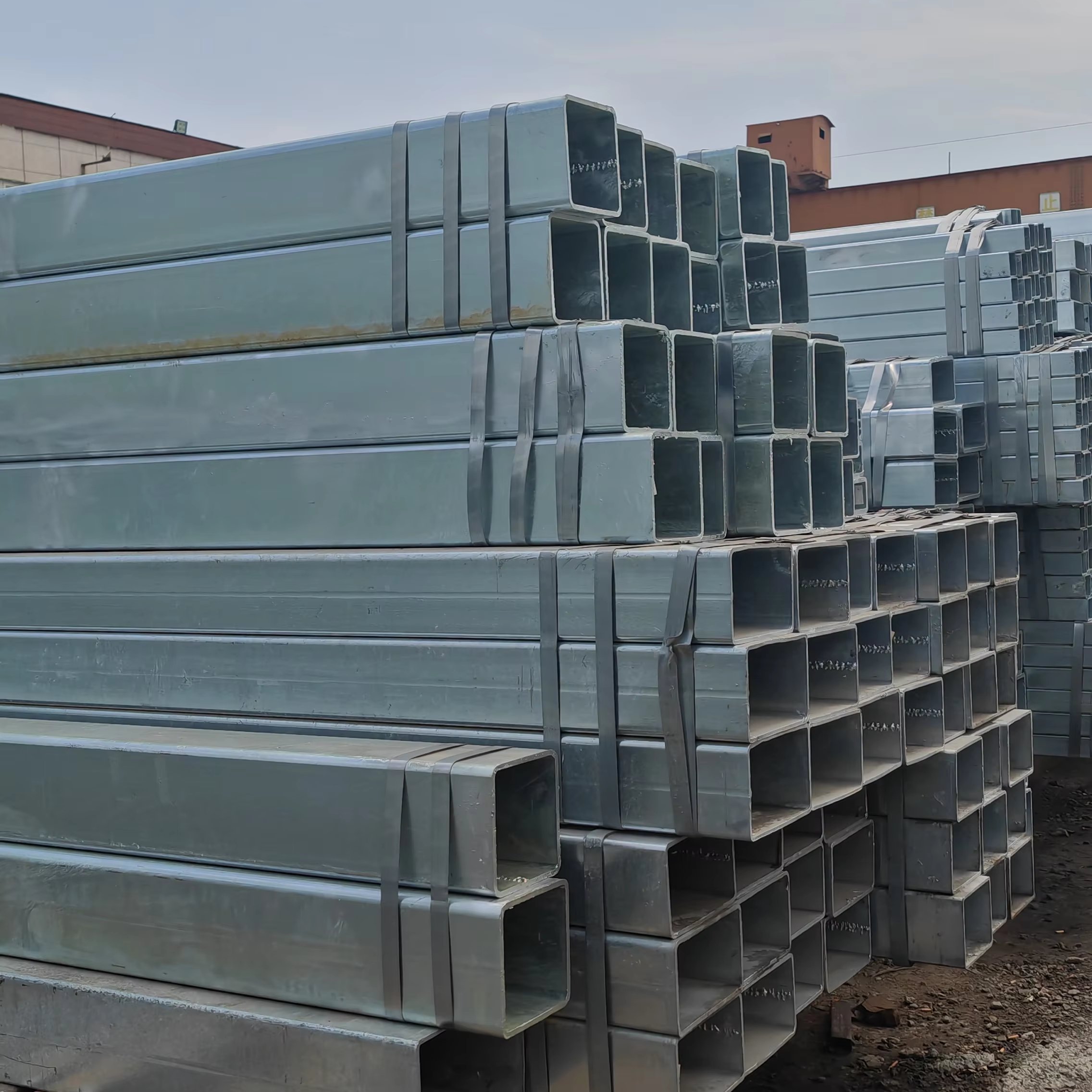 ASTM BS DIN Hot Dipped Galvanized Metal Steel Square round Pipe tube