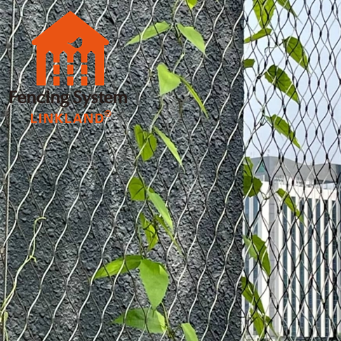 Stainless Steel Wire Rope Mesh 100*100mm Cable Mesh Green Plant Climbing Trellis Wall Mesh For Garden