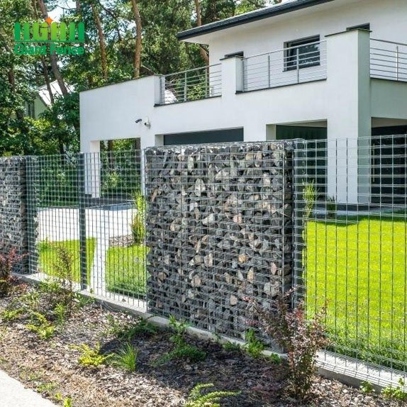 Easy Installation Gabion Wall Galvanized Steel Welded Wire Mesh Garden Retaining PVC Coated Fence with Cutting Service