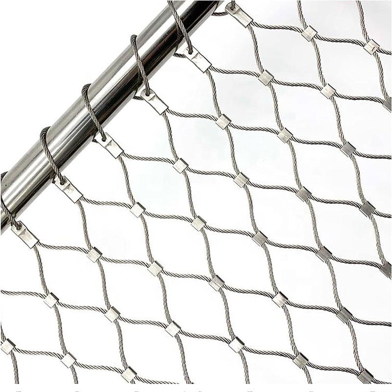 Xuze factory anti falling flexible stainless steel rope mesh bag for light of school
