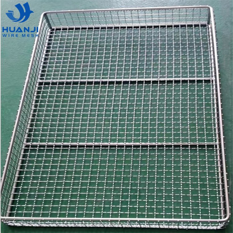 SS 304 316 316L Food Grade Perforated Stainless Steel Baking Drying Tray Woven Wire Mesh Serving Trays