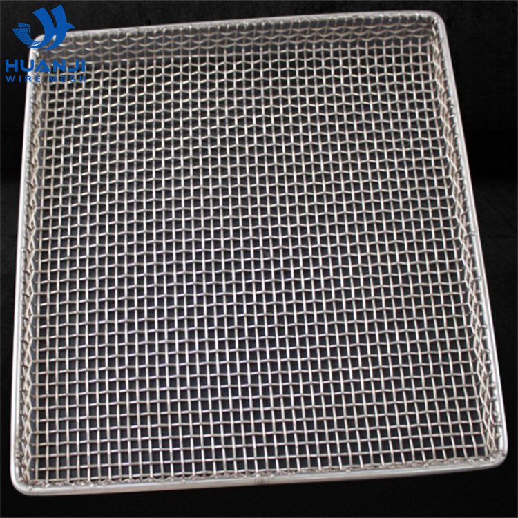 SS 304 316 316L Food Grade Perforated Stainless Steel Baking Drying Tray Woven Wire Mesh Serving Trays