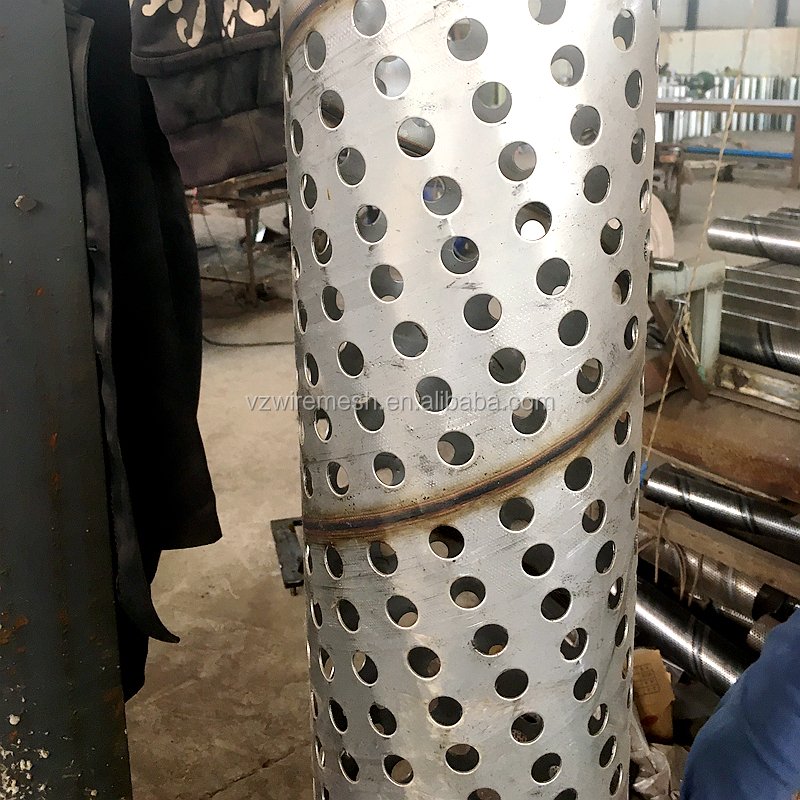 Welded Micro Porous Round Hole Mesh Filter Tubes Sand Control Screen Filters Exhaust 316 Perforated Tube