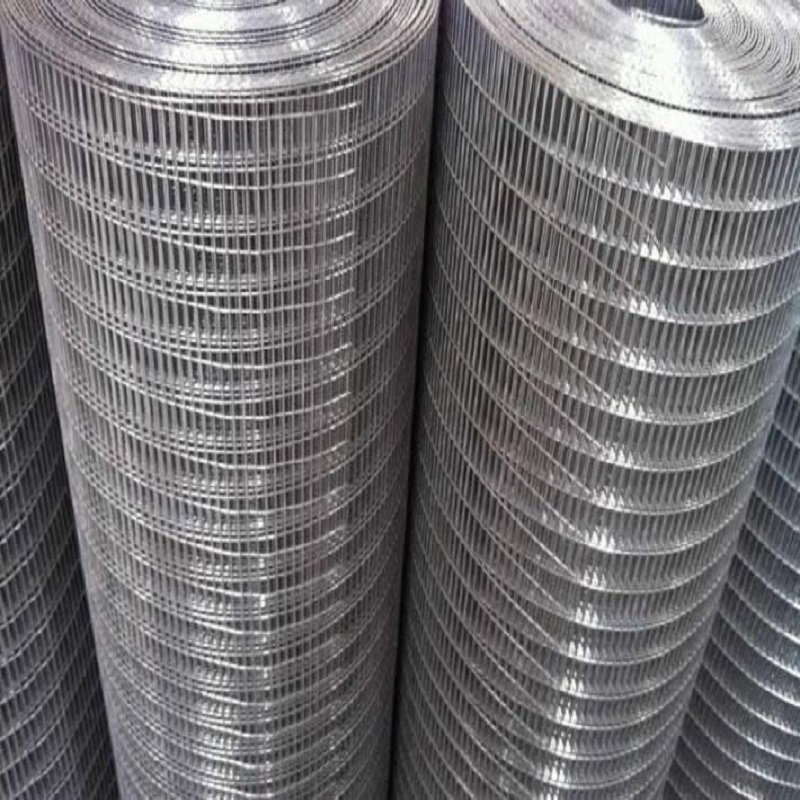 Hot Dip Galvanized 3/8 & 5/8 Gauge Electro Galvanized Plain Weave Square Hole Welded Mesh Rolls for Farm Fence & Bird Cage