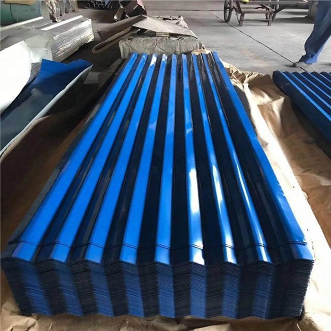 0.5 mm thick zinc aluminium ocean blue corrugated steel iron low cost roofing sheets roman tile uganda roof tiles pri