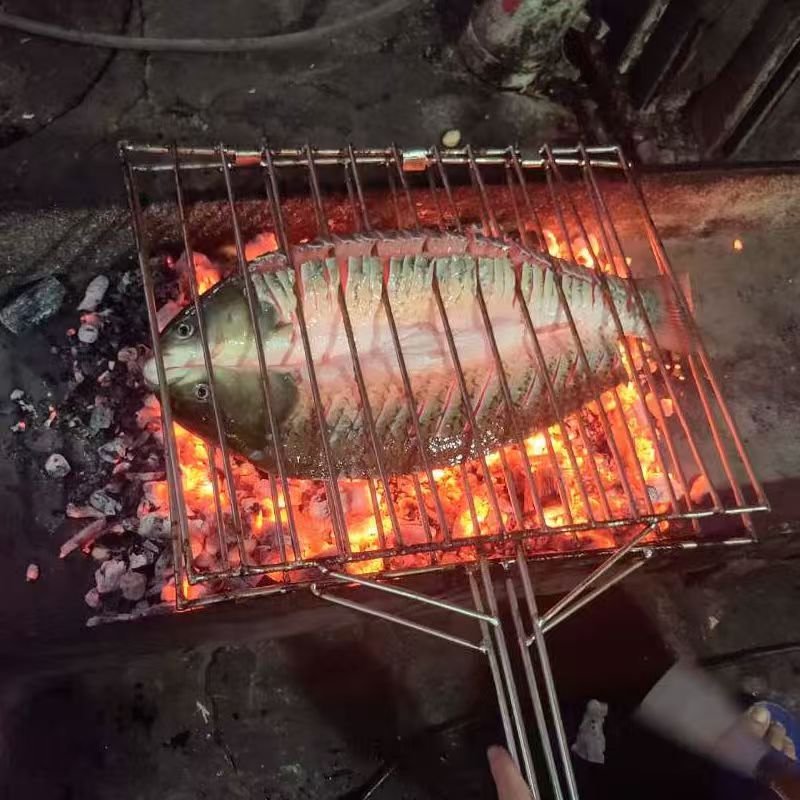 Premium Strong Rustproof Crimped Wire Mesh Convenient-Handled Barbecue Net Gripper in Various Sizes Including round and Square
