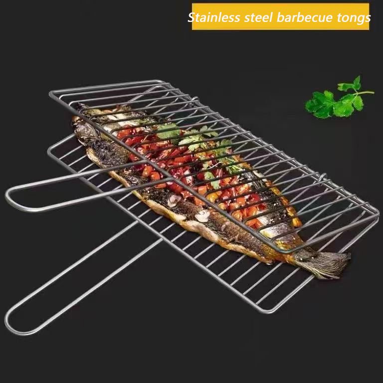 Premium Strong Rustproof Crimped Wire Mesh Convenient-Handled Barbecue Net Gripper in Various Sizes Including round and Square