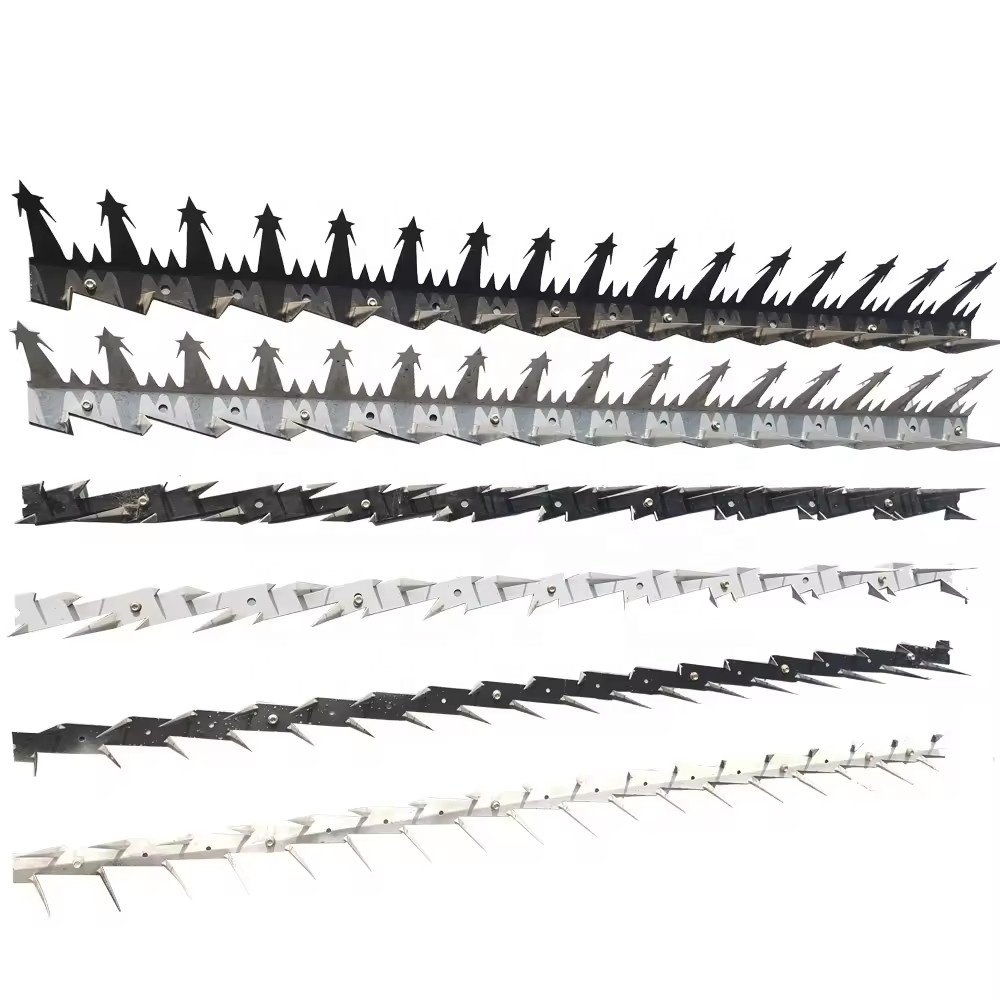 High Security Anti Climb Wall Spike Fence Rust Proof Sharp Razor Spikes Wire Airport Fence Fence Top Coated Stainless Steel Pvc