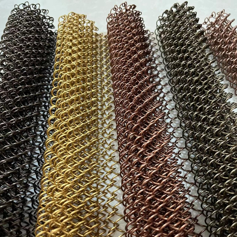 Diamond wire mesh curtain stainless steel aluminium alloy metal decorative wire mesh with customized color