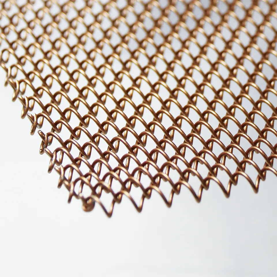Diamond wire mesh curtain stainless steel aluminium alloy metal decorative wire mesh with customized color