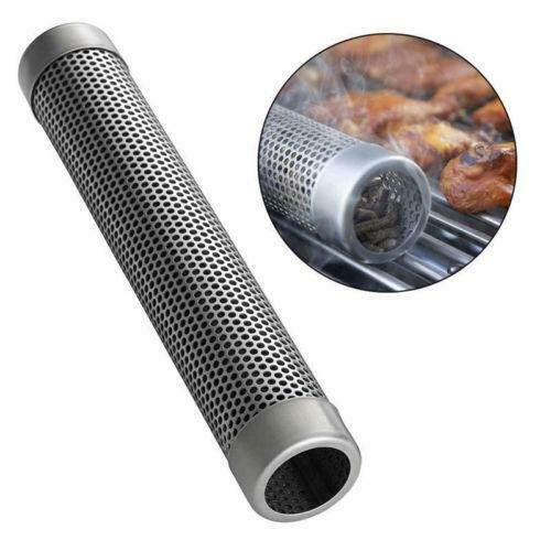 12'' Smoker Tube Smoke Box Charcoal Gas Grill BBQ Wood Chips Grilling Meat
