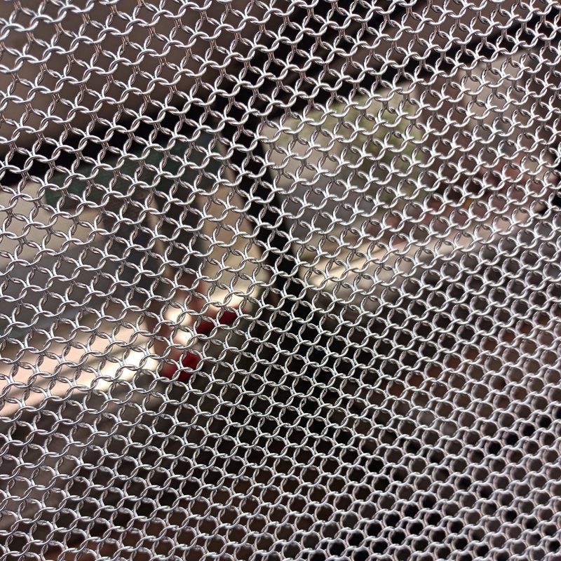 Metal Mesh Brass Gold Color Stainless steel Ring Mesh Chainmail Decorative Curtain For Hotel Restaurant Room Dividers
