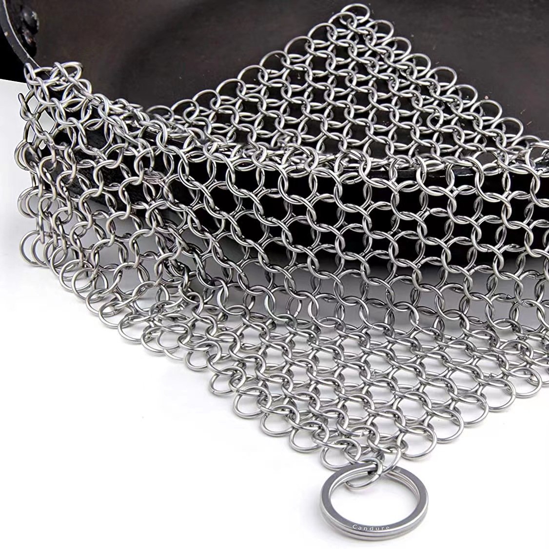 Kitchen cleaning with 304 316 316L stainless steel chain mail brush pot brush pot ring net
