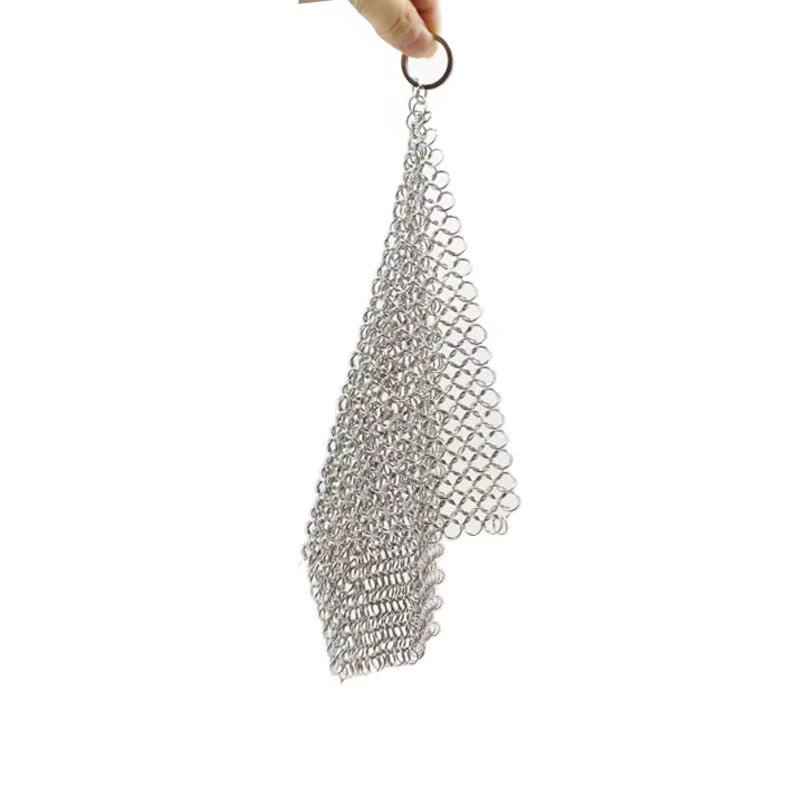 Kitchen cleaning with 304 316 316L stainless steel chain mail brush pot brush pot ring net