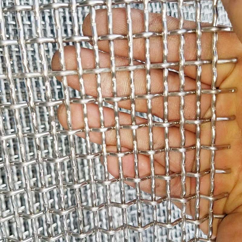 8 10 Mesh 5mm wire diameter Hole 2x12 MM 316 316L Crimped Stainless Steel woven Wire Mesh for architecture