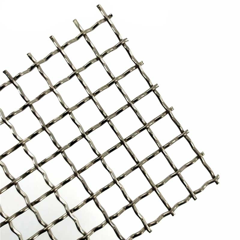 8 10 Mesh 5mm wire diameter Hole 2x12 MM 316 316L Crimped Stainless Steel woven Wire Mesh for architecture