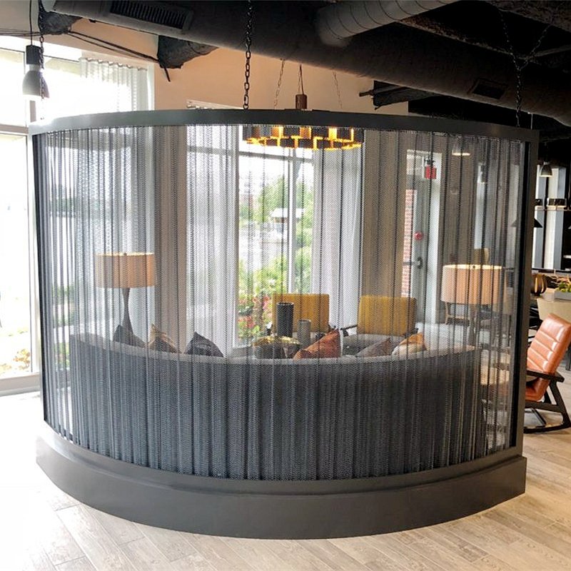 Artistic Mesh Installations Stainless Steel Fabric Architectural Elements Metal Room Divider Curtains