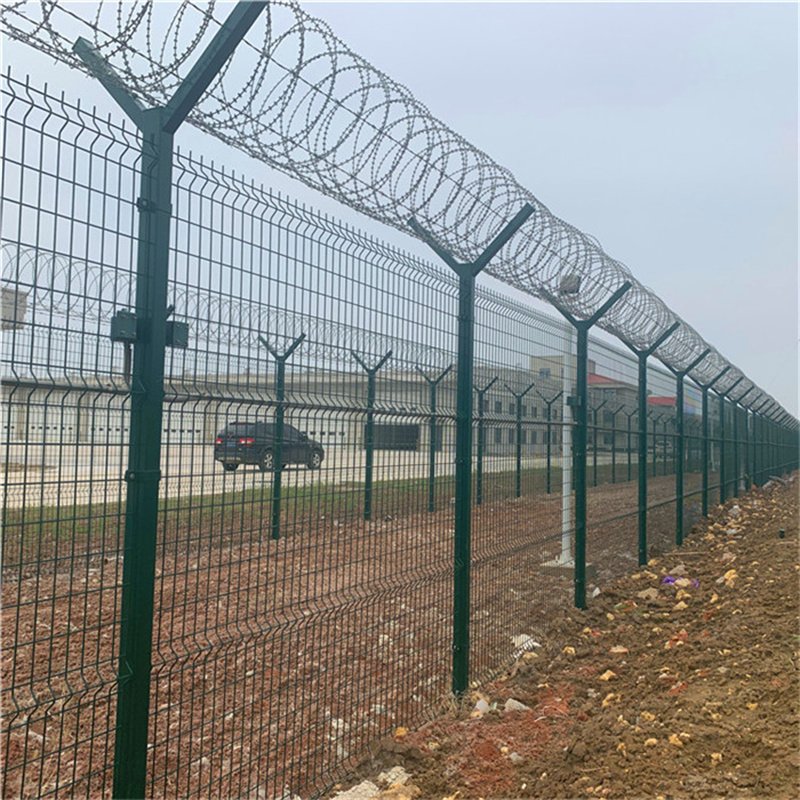 wpc 3d connector metal bilateral wire gate galvanized curved vinyl fence top thorny panel production