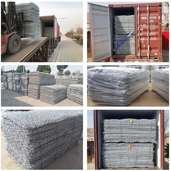 Anti Rust Woven Gabion Baskets 1mx1mx2m Stone Filled Rock Protection for Lake Slope Protection Works