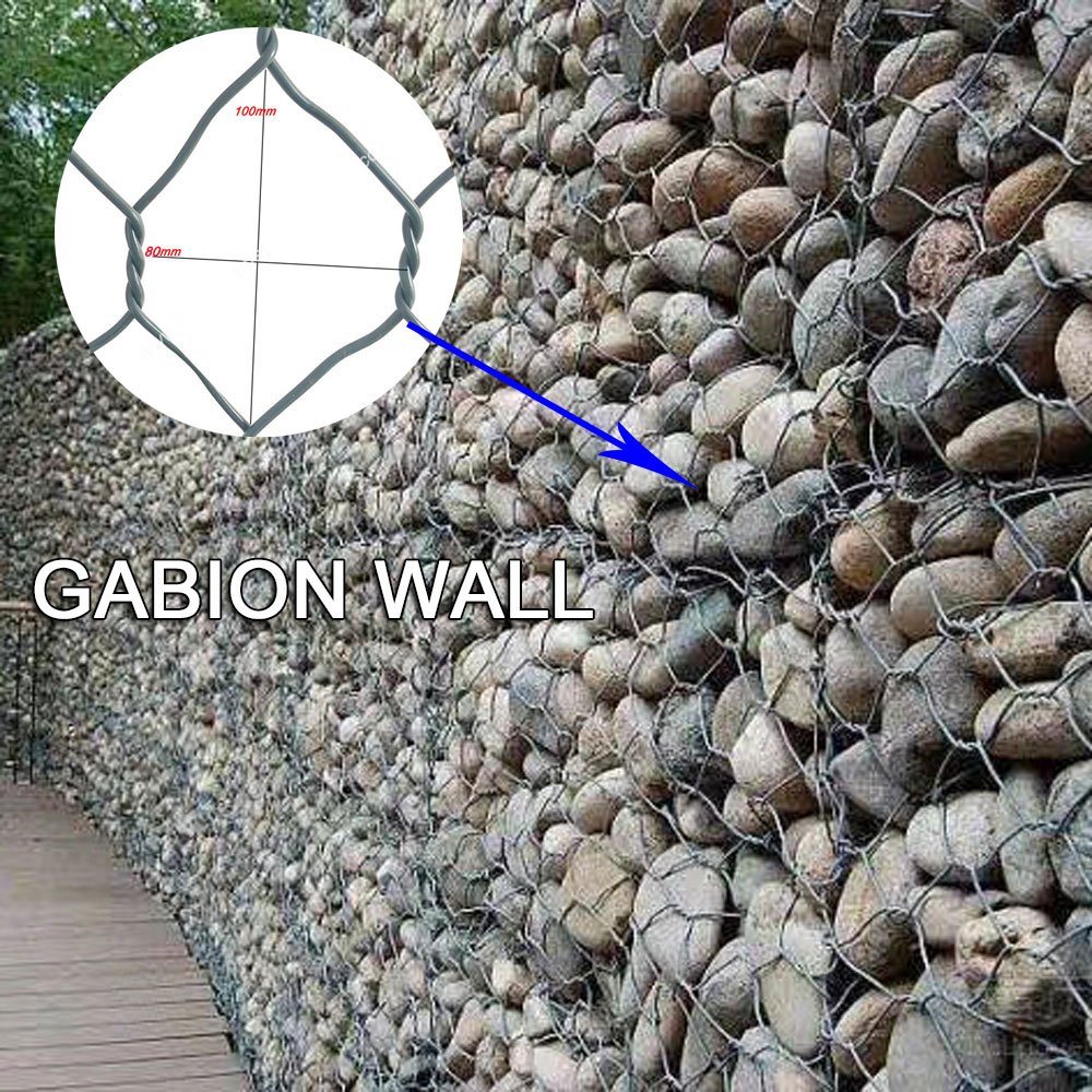 Anti Rust Woven Gabion Baskets 1mx1mx2m Stone Filled Rock Protection for Lake Slope Protection Works