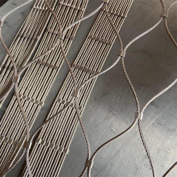 Flexible diamond isolation protection net stainless steel wire rope net zoo high strength cable diamond grid 304 316 material