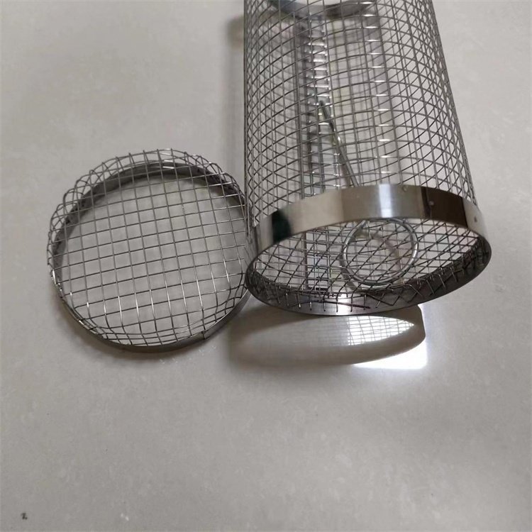 Greatest Ever round Stainless Steel Wire Rolling Grilling Basket BBQ Grill Mesh for Camping Barbecue Rack