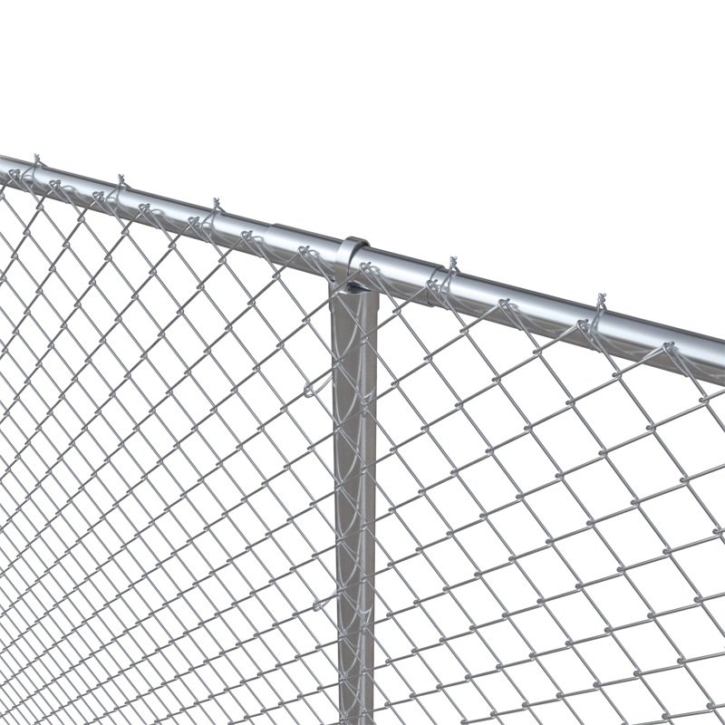 8-ft H x 50-ft L 9-Gauge Galvanized Steel Chain Link Fence