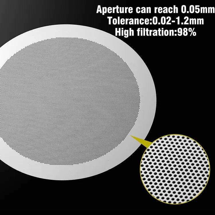 46 50 100 150 200 micron Stainless steel metal mesh disk / etched filter disc for espresso coffee maker