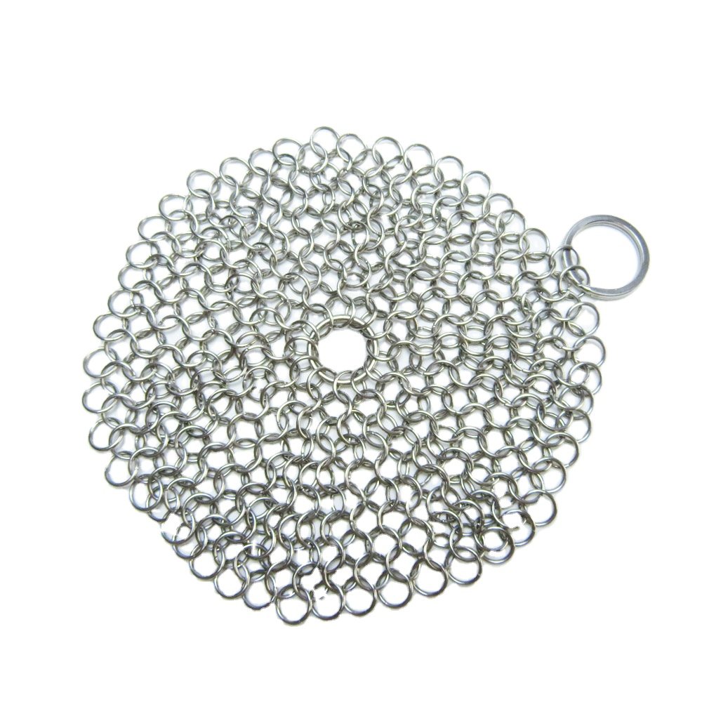Stainless Steel 304/316L 7" 8" Round chainmail scrubber