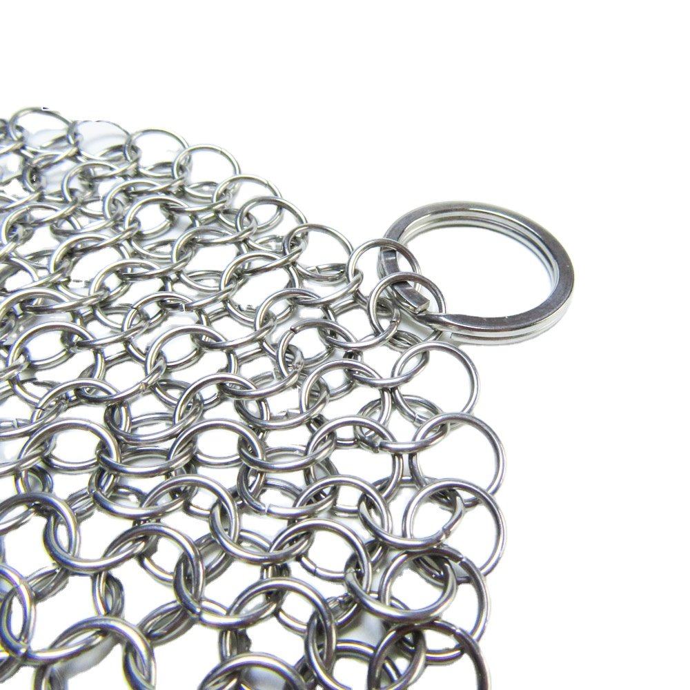 Stainless Steel 304/316L 7" 8" Round chainmail scrubber