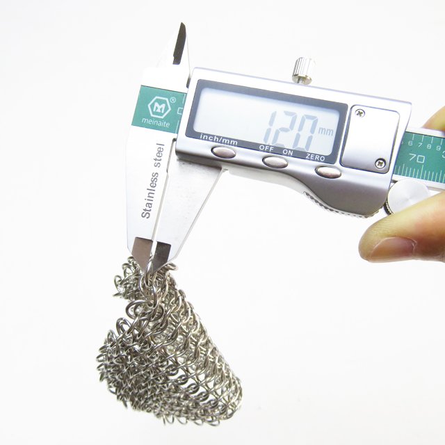 Stainless Steel 304/316L 7" 8" Round chainmail scrubber