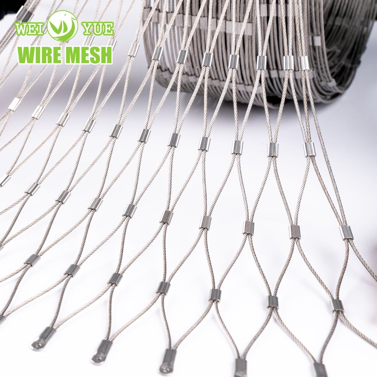 Stainless Steel AISI 304 316 Wire Rope Mesh Railing Flexible Stainless Steel Wire Rope Mesh Net