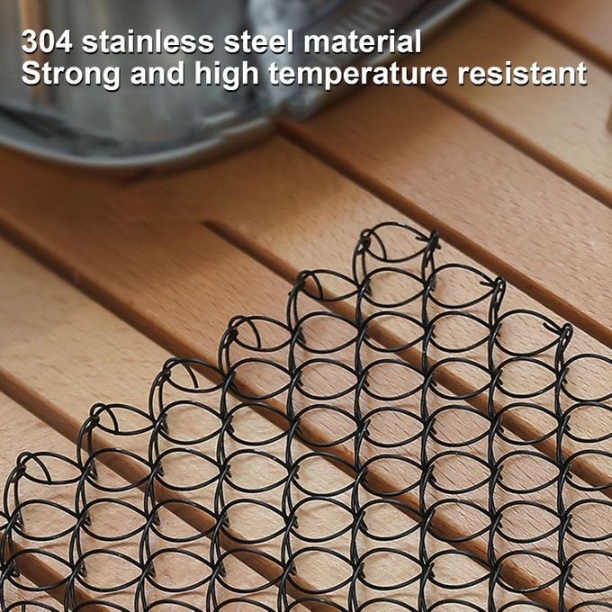 Square Stainless Steel Coasters 1Pc Metal Spring Net Drink Coasters Hollow Insulation Mat Cup Mat for Camping Table