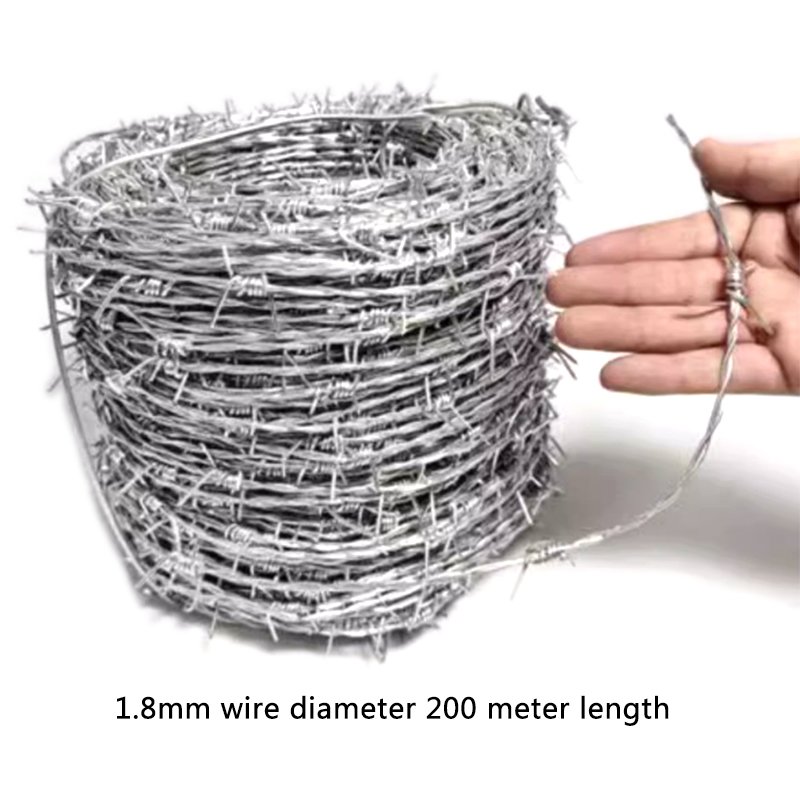 Factory Direct Sales 1.8mm Wire Diameter Galvanized Barbed Wire for Farm Grassland Fences