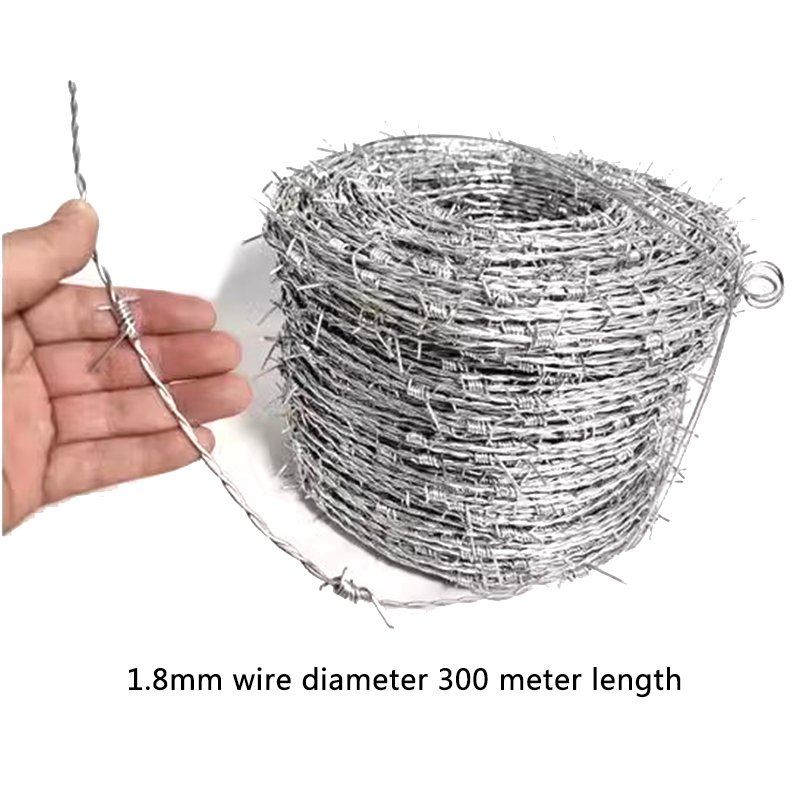 Factory Direct Sales 1.8mm Wire Diameter Galvanized Barbed Wire for Farm Grassland Fences