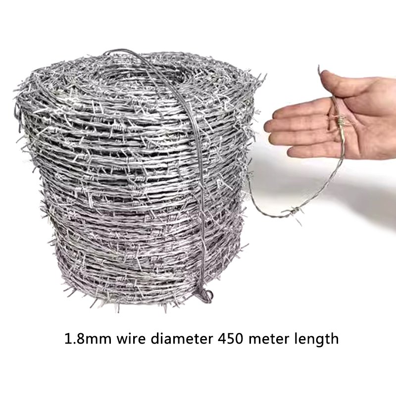 Factory Direct Sales 1.8mm Wire Diameter Galvanized Barbed Wire for Farm Grassland Fences